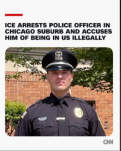 ICE ARRESTA A UN OFICIAL DE POLICÍA EN UN SUBURBIO DE CHICAGO Y LO ACUSA DE ESTAR EN EE. UU. ILEGALMENTE