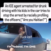 Agente de ICE arrestado por conducir ebrio intenta evitar detención con comentarios racistas