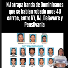 Capturan en Nueva Jersey una banda de origen dominicano acusada de robar más de 40 vehículos en varios estados