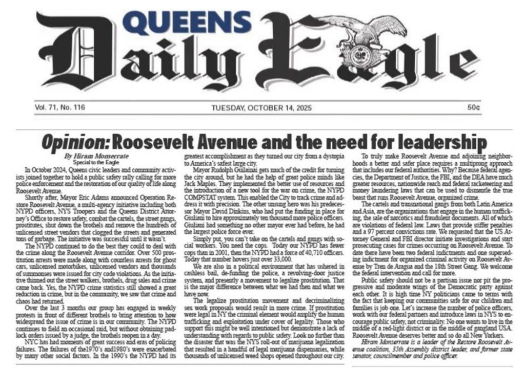 Queens exige liderazgo firme para restaurar la seguridad en la Avenida Roosevelt