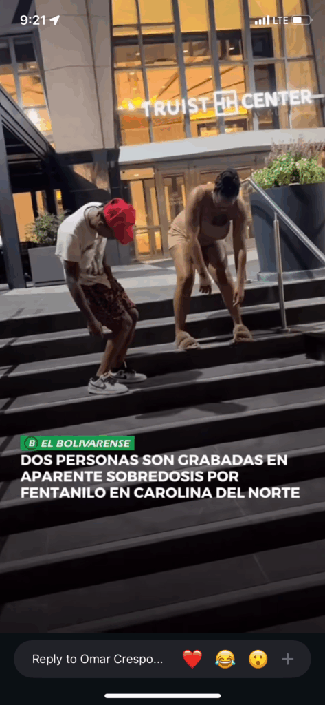Dos personas son grabadas en aparente sobredosis por fentanilo en Carolina del Norte