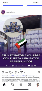 ATÚN ECUATORIANO LLEGA CON FUERZA A EMIRATOS ÁRABES UNIDOS