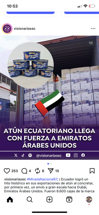ATÚN ECUATORIANO LLEGA CON FUERZA A EMIRATOS ÁRABES UNIDOS