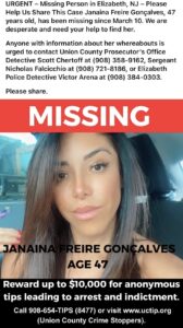 Mulher de 47 anos desaparece em Elizabeth, Nova Jersey