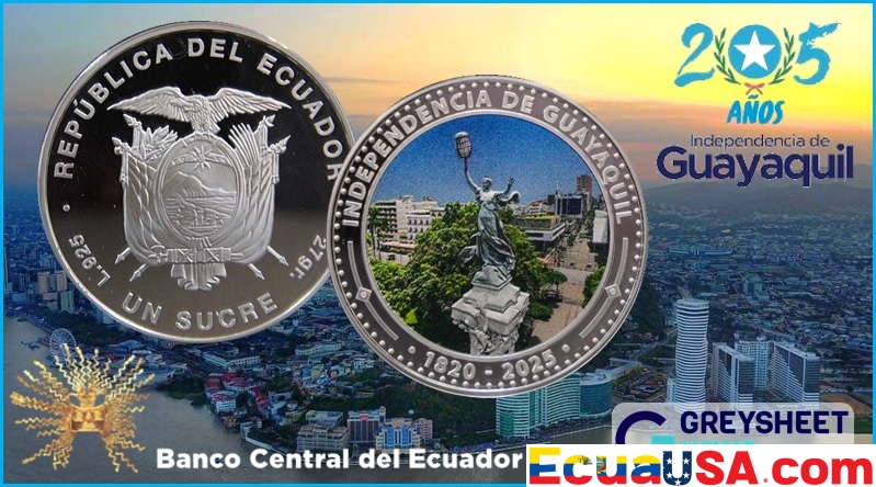 ECUADOR HONORS THE BICENTENARY OF INDEPENDENCE WITH STRIKING NEW SILVER, PROOF, AND COLOR COINS