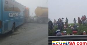 Accident in Pallatanga: Collision Between Bus and Tanker Leaves Several Injured