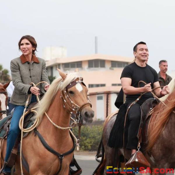 From Military Base to Sand: Noboa and Noem Seal Alliance with Horseback Ride in Salinas