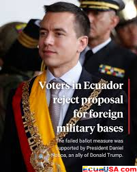 Ecuadorians Reject Return of Foreign Military Bases in Landmark Referendum