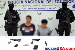 “Dos Supuestos Miembros Armados de ‘Los Choneros’ Arrestados en Naranjal: Un Golpe al Núcleo del Crimen Organizado”