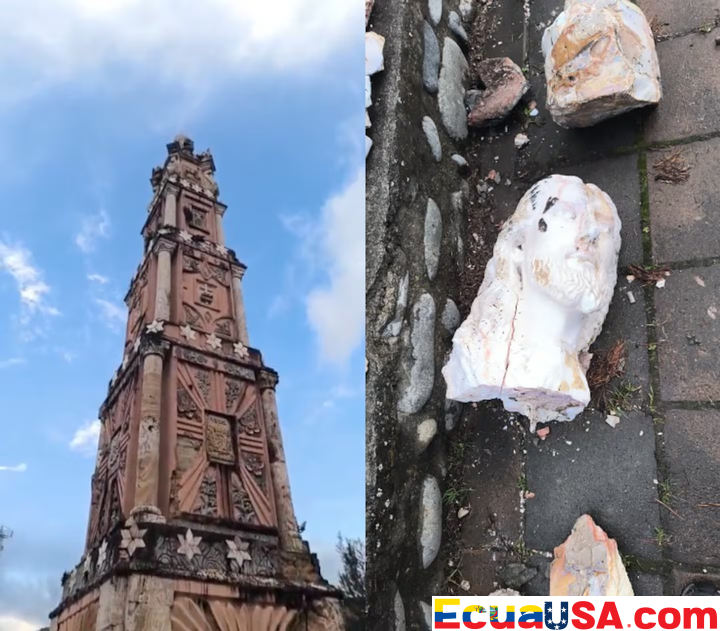 Histórico Cristo Rey dañado por rayo en Cuenca