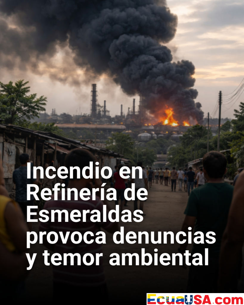 Incendio en la Refinería de Esmeraldas: habitantes denuncian afectaciones y temen contaminación ambiental