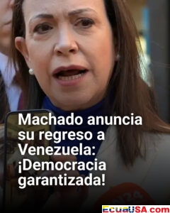 ¡Bombazo opositor! Machado anuncia regreso a Venezuela en "pocas semanas": "Abrazos, trabajo y democracia garantizada"