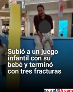 De paseo familiar a emergencia: madre sufre tres fracturas tras accidente en juego infantil