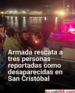Rescate en alta mar: Armada salva a tres personas atrapadas por la marea en San Cristóbal