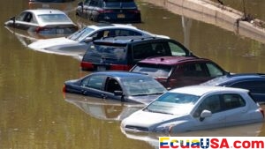 Coches bajo el agua, metro inundado y aeropuertos paralizados: las tormentas que golpearon Nueva York la víspera de la final del Mundial