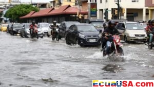 Guayaquil amaneció bajo el agua: intensas lluvias desde el martes anegaron Sauces 6, la Pedro Menéndez Gilbert y la 25 de Julio — y en ocho provincias del país hubo precipitaciones